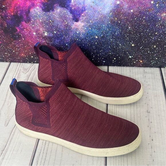 Rothys The Chelsea Sneaker Berry Lattice High Top Comfort Boot Shoes Women Sz 13 - Picture 1 of 10